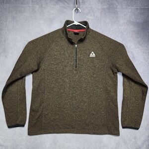 Gerry Brown Knit 1/4 Zip Sweater Pullover Mens size‎ Large L Collar